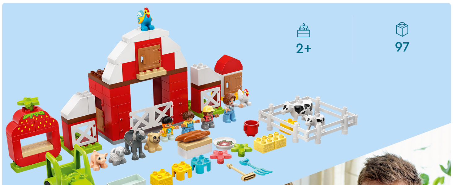 LEGO 10952 DUPLO Scheune, Traktor und Tierpflege Kleinkinder Spielzeug ...