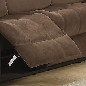 Bill Collection Modern Fabric Upholstered Living Room Reclining Loveseat 