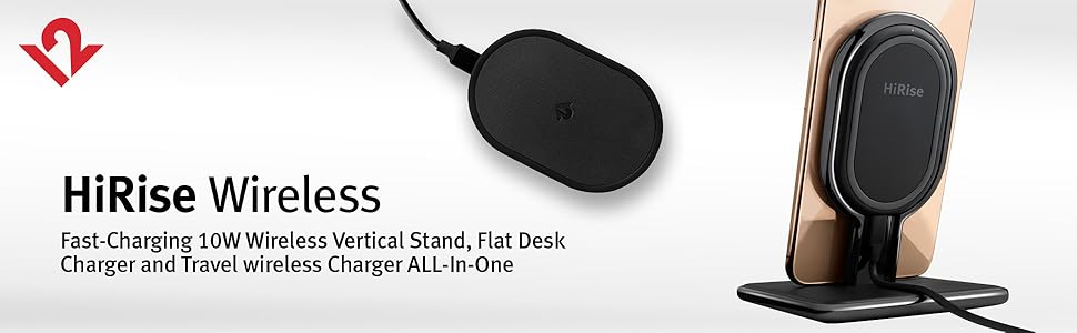 twelve south, hirise wireless, fast charging, 10w wireless charger, vertical charging stand, qi