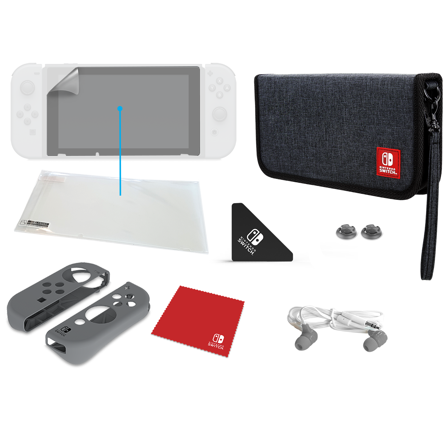 Nintendo Switch Starter Kit with Travel Case, Screen