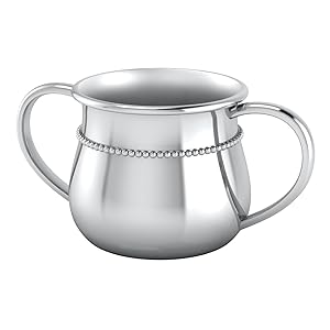 Beaded 2 Handle Silver Plate Baby Cup by Krysaliis