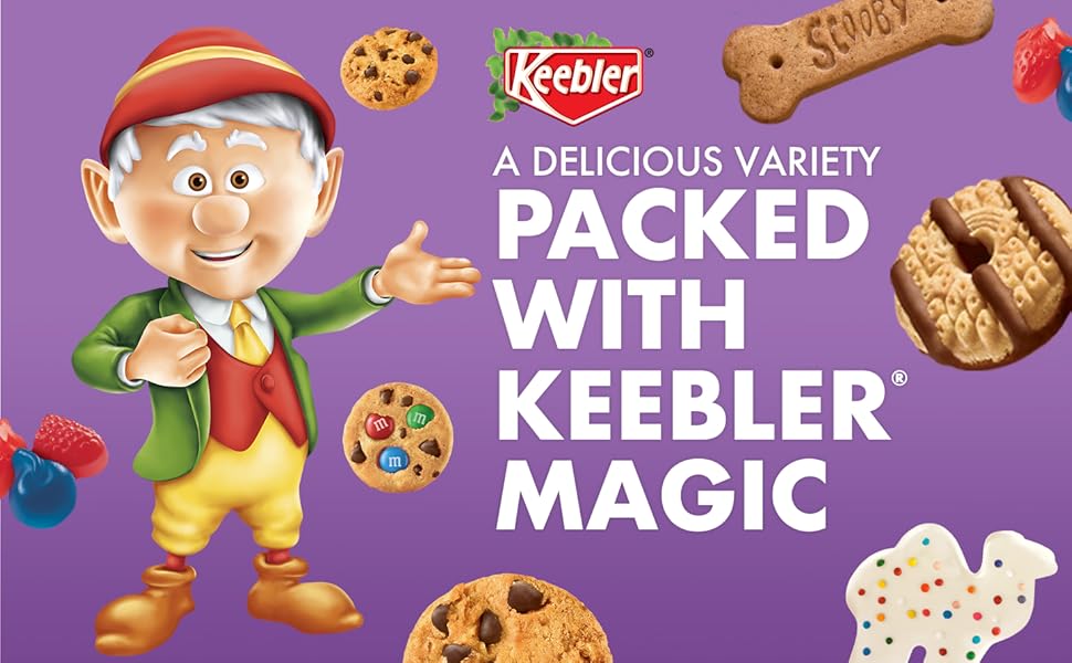 Keebler Treats Snacks and Cookies 29.2 Oz, Five Flavors Variety Pack, 28 Count