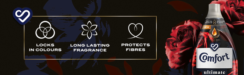 Comfort Luscious Bouquet Ultimate Care Ultra Concentrated Fabric Conditioner, long lasting fragrance