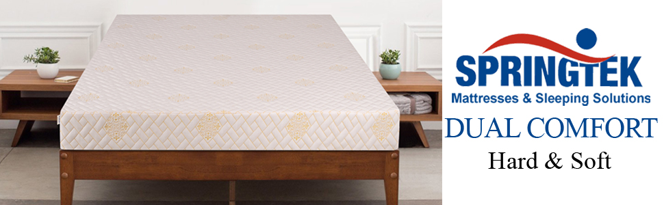Springtek Dual Comfort Queen Bed High Density Foam Mattress White