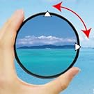 青い空 青い海 PLフィルター 手