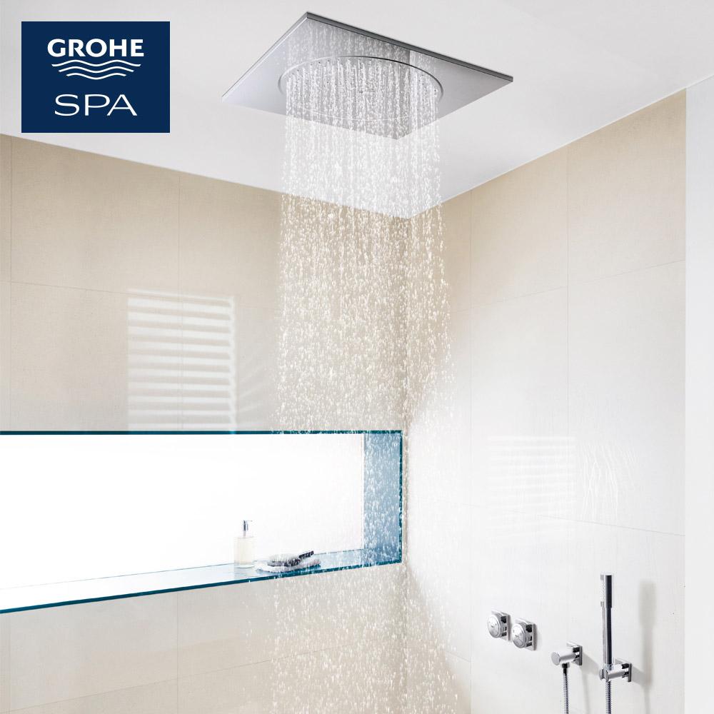 Grohe 27285000 RainShower F10 Shower Head, Starlight Chrome, Fixed