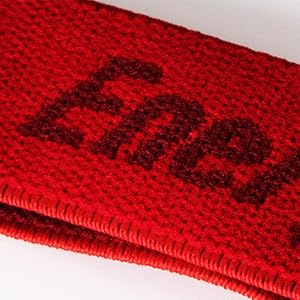 Stretchable, breathable red headband fits most, headband is washable
