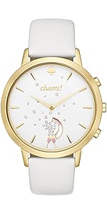 metro vachetta leather hybrid watch