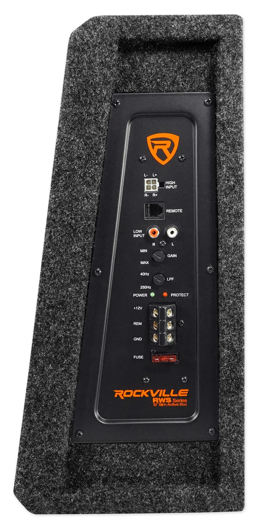 Rockville Rws12ca Slim 1200 Watt 12" Amplified Powered Car