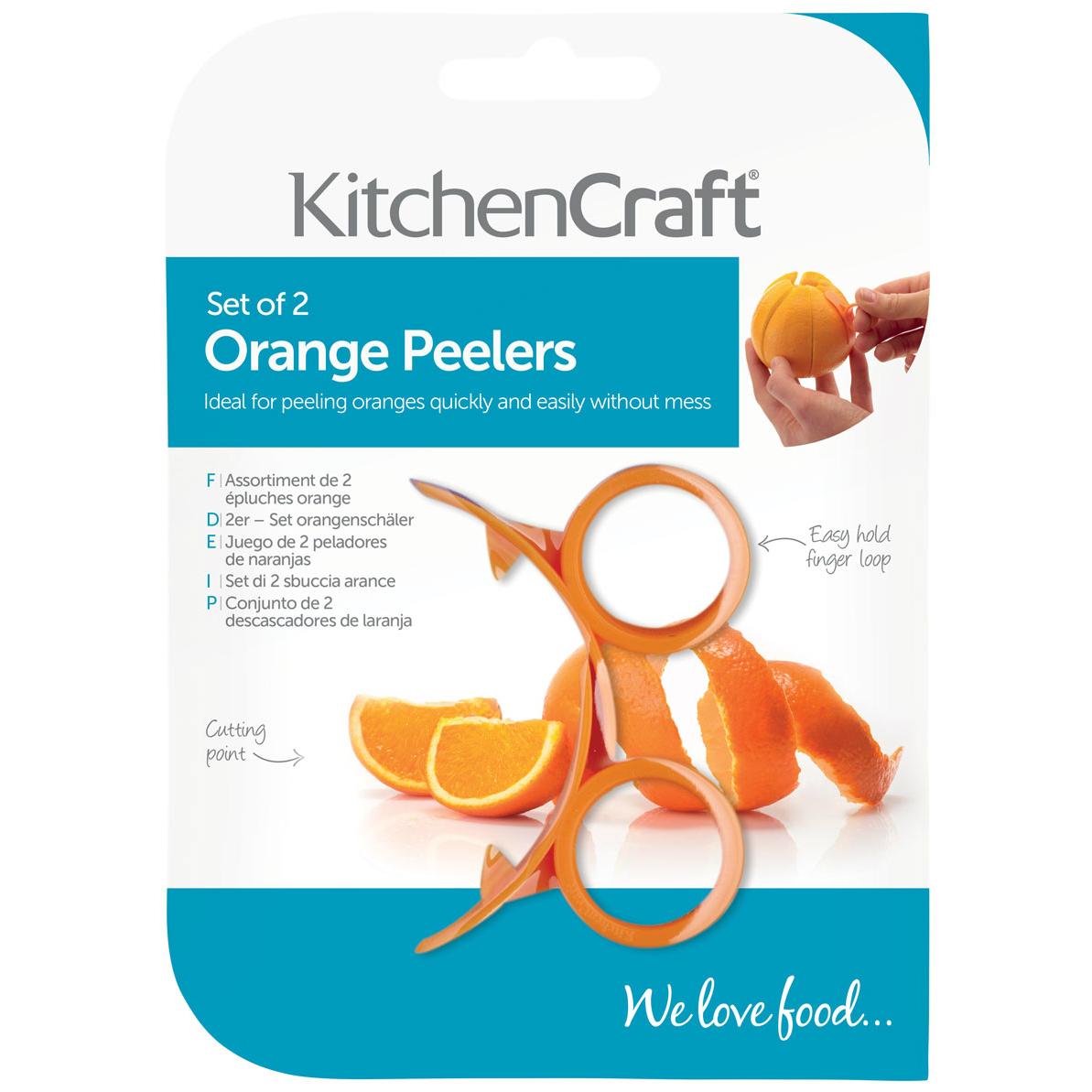 KitchenCraft Plastic Orange Peelers (Set of 2) Orange Amazon.co.uk