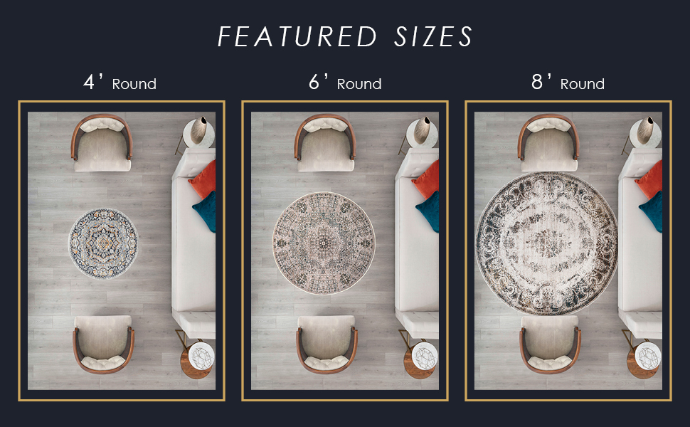 Universal Rugs 107748 Multi 6` Round Area Rug, 5Feet 3