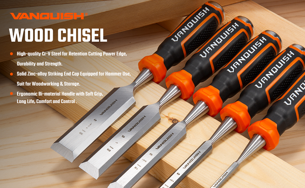 VANQUISH Bevelled Blades Wood Chisel 1/2 Inch Mortise Chisel with Steel