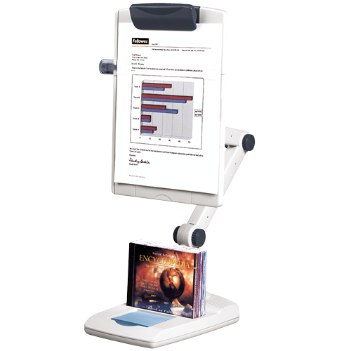 Fellowes Flex Arm Weighted Base Copyholder, Platinum/Grey (21128) Document
