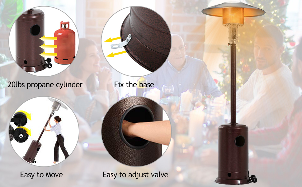 Amazon.com : Outdoor Patio Heater with Wheels Portable 47,000 BTU - Portable Heater With Auto Shut Off
