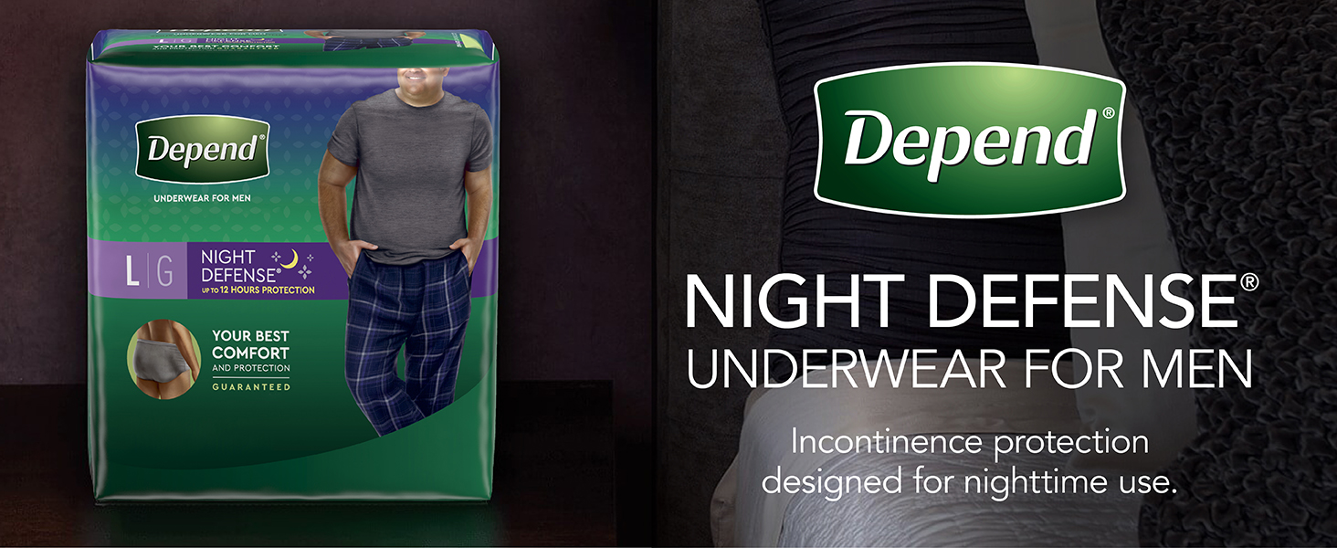 Depend Night Defense Adult Incontinence Underwear for Men