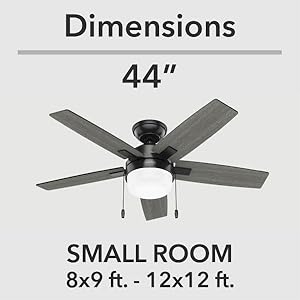 Hunter Fan Company, 52486, 44 inch Anisten Matte Black