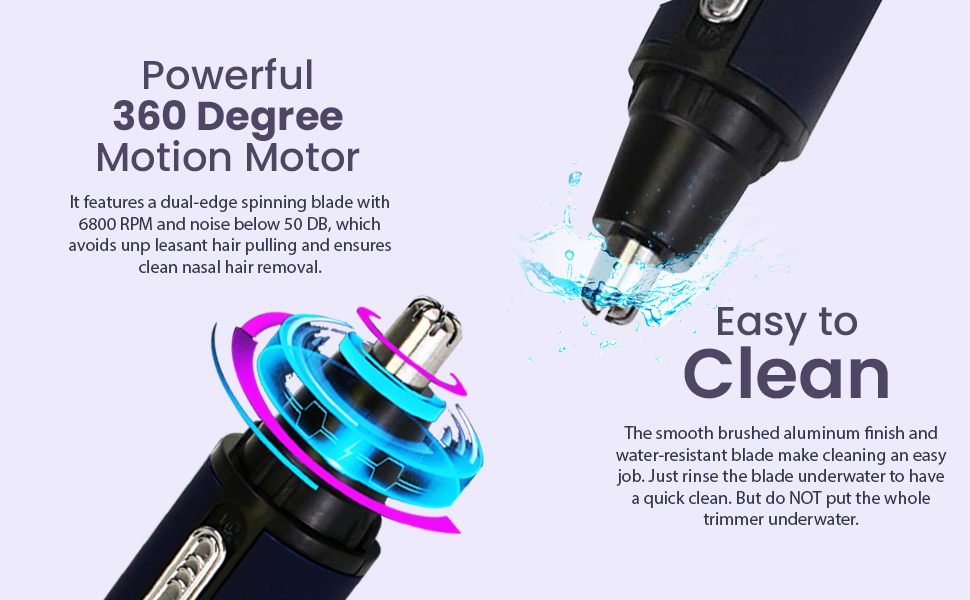 Xmate Quik Nose & Ear Hair Trimmer, Cordless Rechargeable, 45min