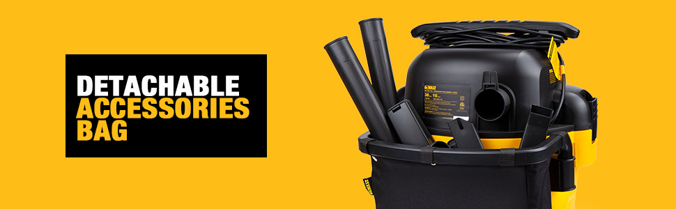 shop vac with detachable accessories bag