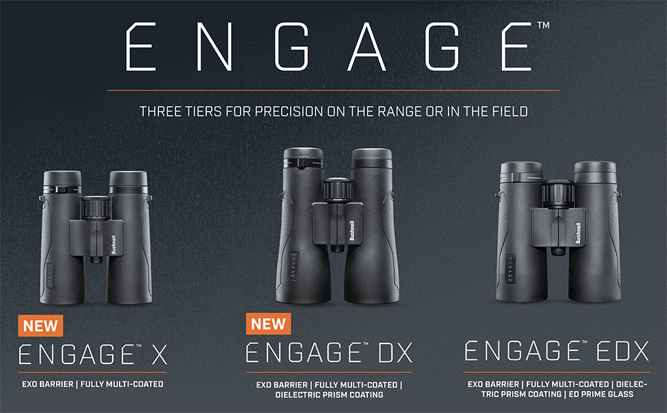BUSHNELL Engage X 10x42 Waterproof Binoculars for Birding, Whale Nature