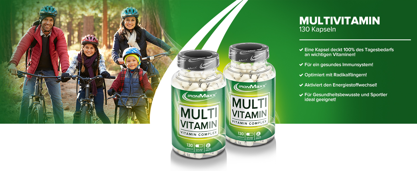 IronMaxx Multivitamin Kapseln hochdosiert, 130 Kapseln (1er Pack