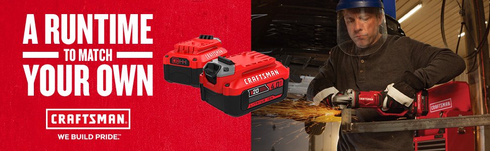 CRAFTSMAN V20 Lithium Ion Battery, 4.0-Amp Hour, 2 Pack (CMCB204-2) CRAFTSMAN V20 Lithium Ion Battery