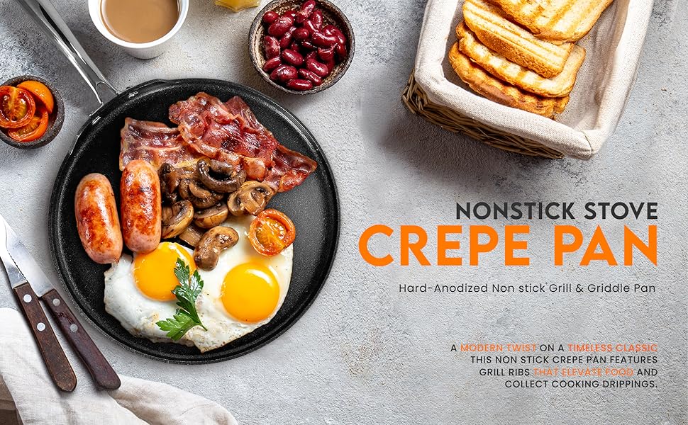 Nonstick Stove Top Crepe Pan;Crepe Pan;Crepe;Pan;Nonstick;Breakfast;griddle pan