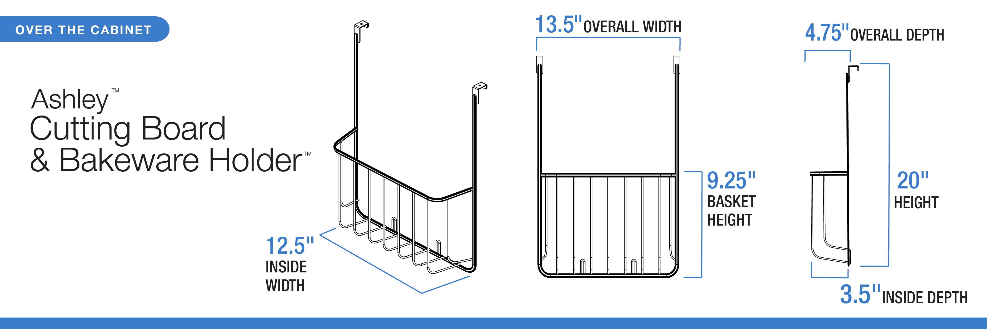 Spectrum Diversified Ashley Cookie Sheet Organizer, Cutting Board Holder, Bakeware