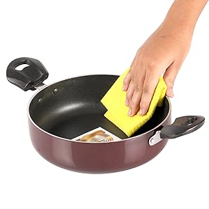 cello, pan, tawa, handi, fry pan, steel lid, nonstick, aluminum, sturdy, trendy