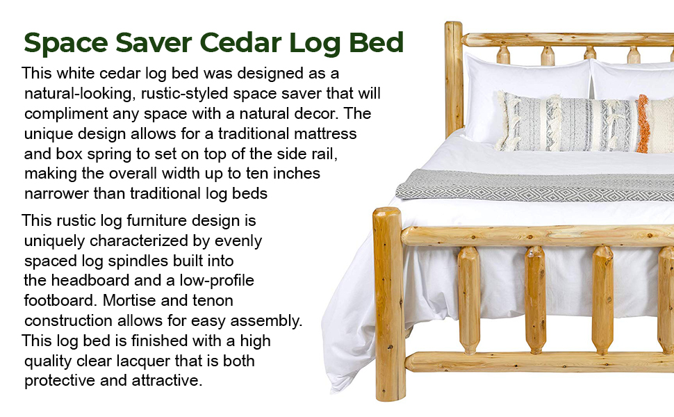 Amazon Com Michigan Rustics Rustic Log Bed Lacquered Cedar Bed