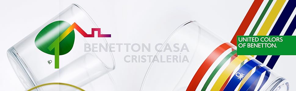 BENETTON CASA Cristalería Vasos agua Apilables Botella agua Lavavajillas Microondas Fácil limpieza