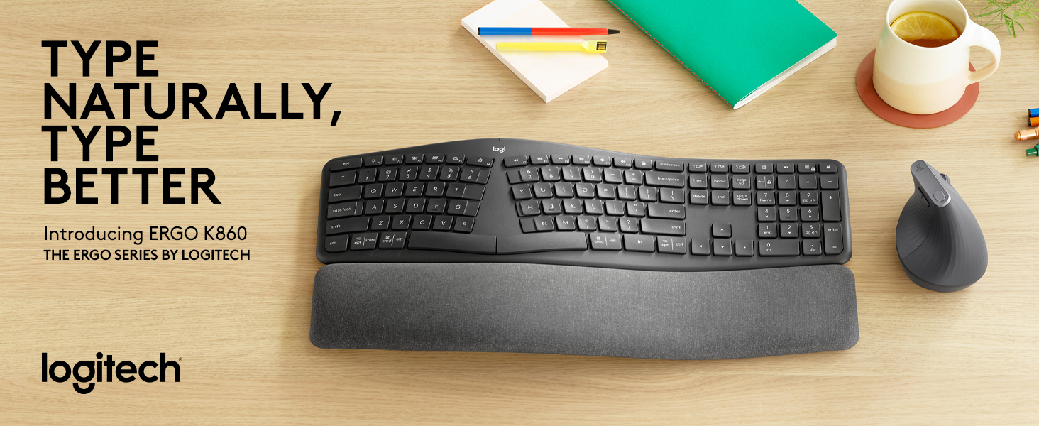 【美品】Logicool ERGO K860 Amazon.com: Logitech ERGO K860 Wireless Ergonomic Keyboard