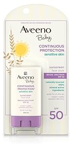 Aveeno sunscreen, gentle sunscreen, sensitive skin, mineral sunscreen, baby suncare, sunscreen stick