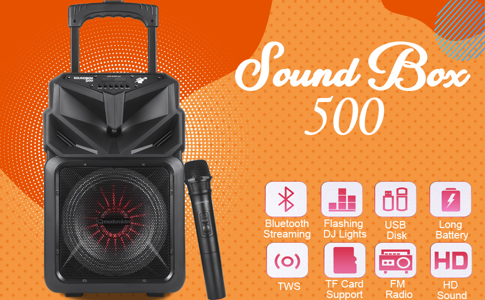 Modernista Sound Box 500 50 Watt Wireless Bluetooth Portable Outdoor