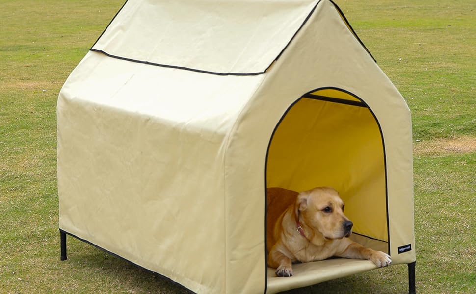 AmazonBasics Elevated Portable Pet House, Large (51 x 41 x
