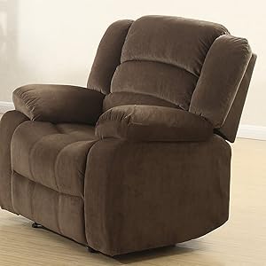 Bill Collection Modern Fabric Upholstered Living Room Reclining Loveseat 