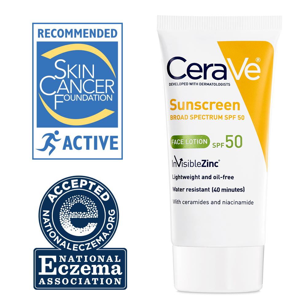 CeraVe Sunscreen Face Lotion OilFree SPF 50 With Invisible Zinc