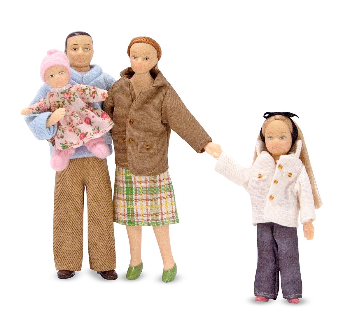 Melissa & Doug 4Piece Victorian Vinyl Poseable Doll Family