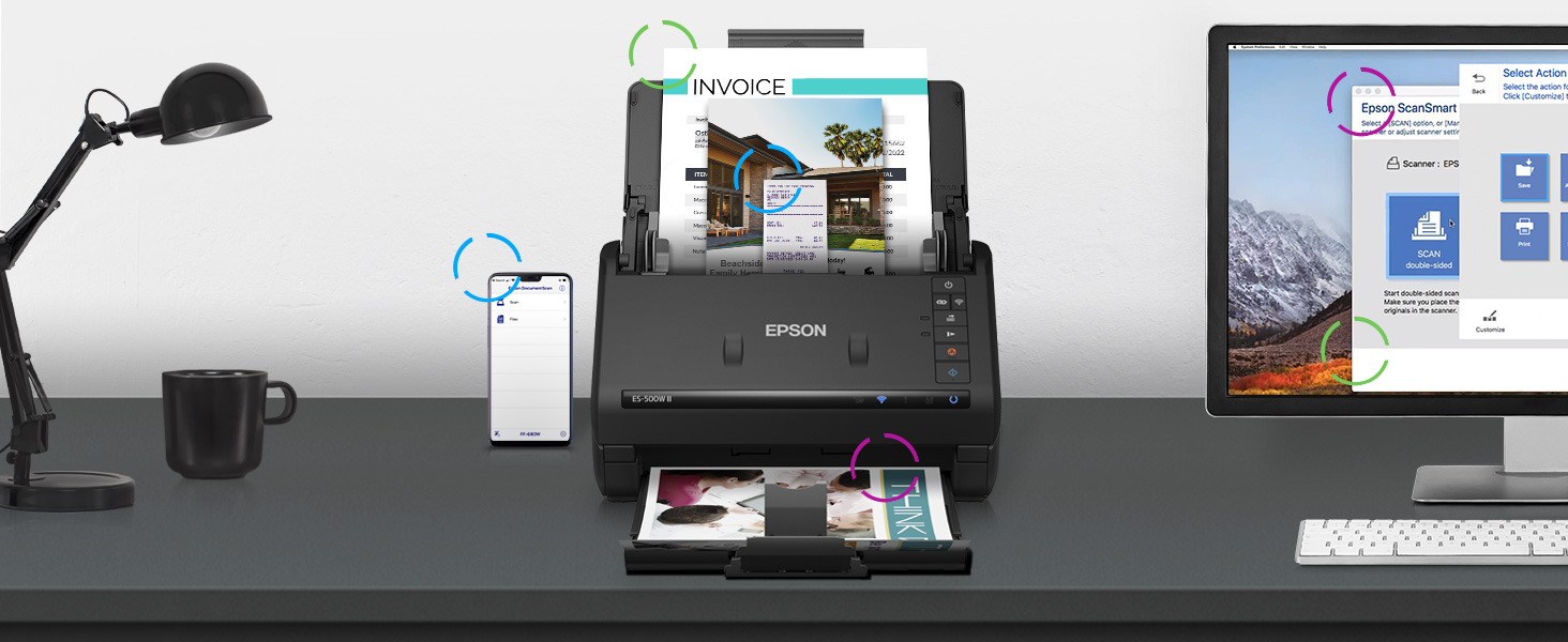 Epson Workforce ES500W II Wireless Color Duplex Desktop Document