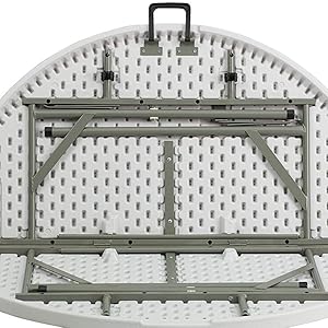 bi fold, folding table with handle