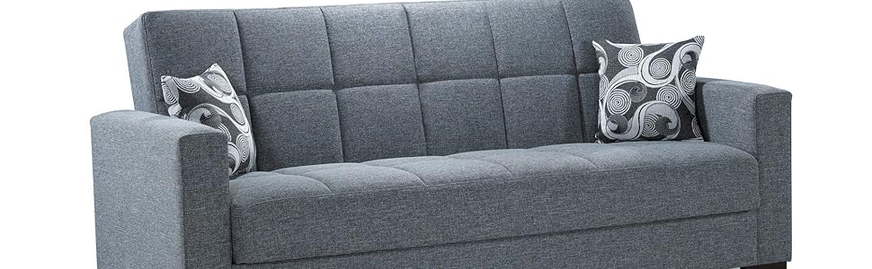 Amazon Com Ottomanson Sofa 88 X 38 X 36 Black Kitchen Dining