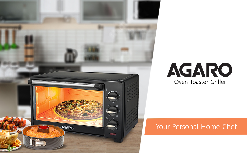 AGARO Majestic Oven Toaster Griller, Motorised Rotisserie Cake Baking