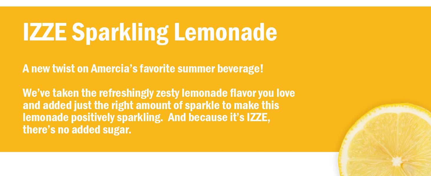 Izze Sparkling Juice Lemonade Drink, Real Fruit Juice, No