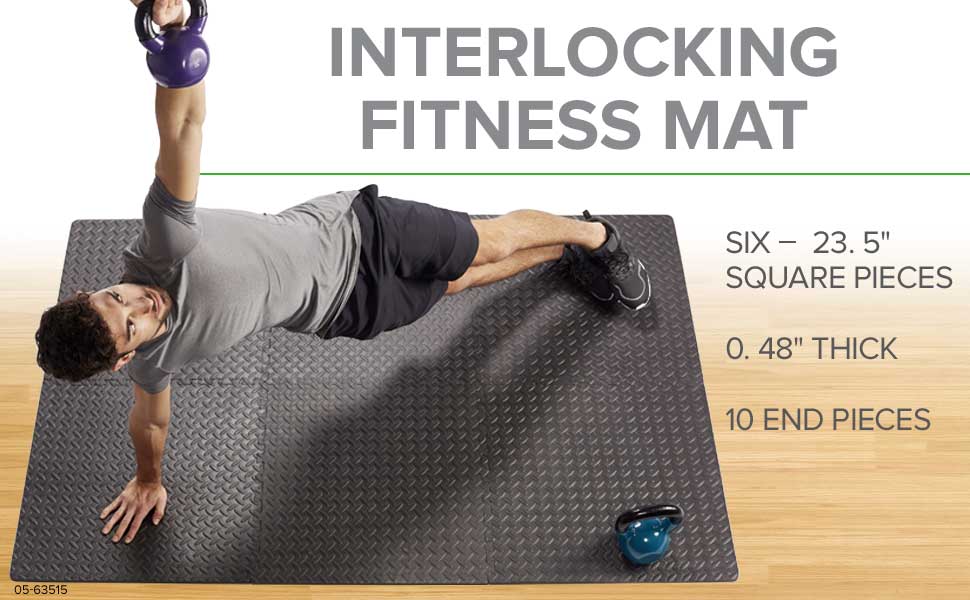 Gaiam Essentials Interlocking Exercise Mat, Square Puzzle Foam Tiles