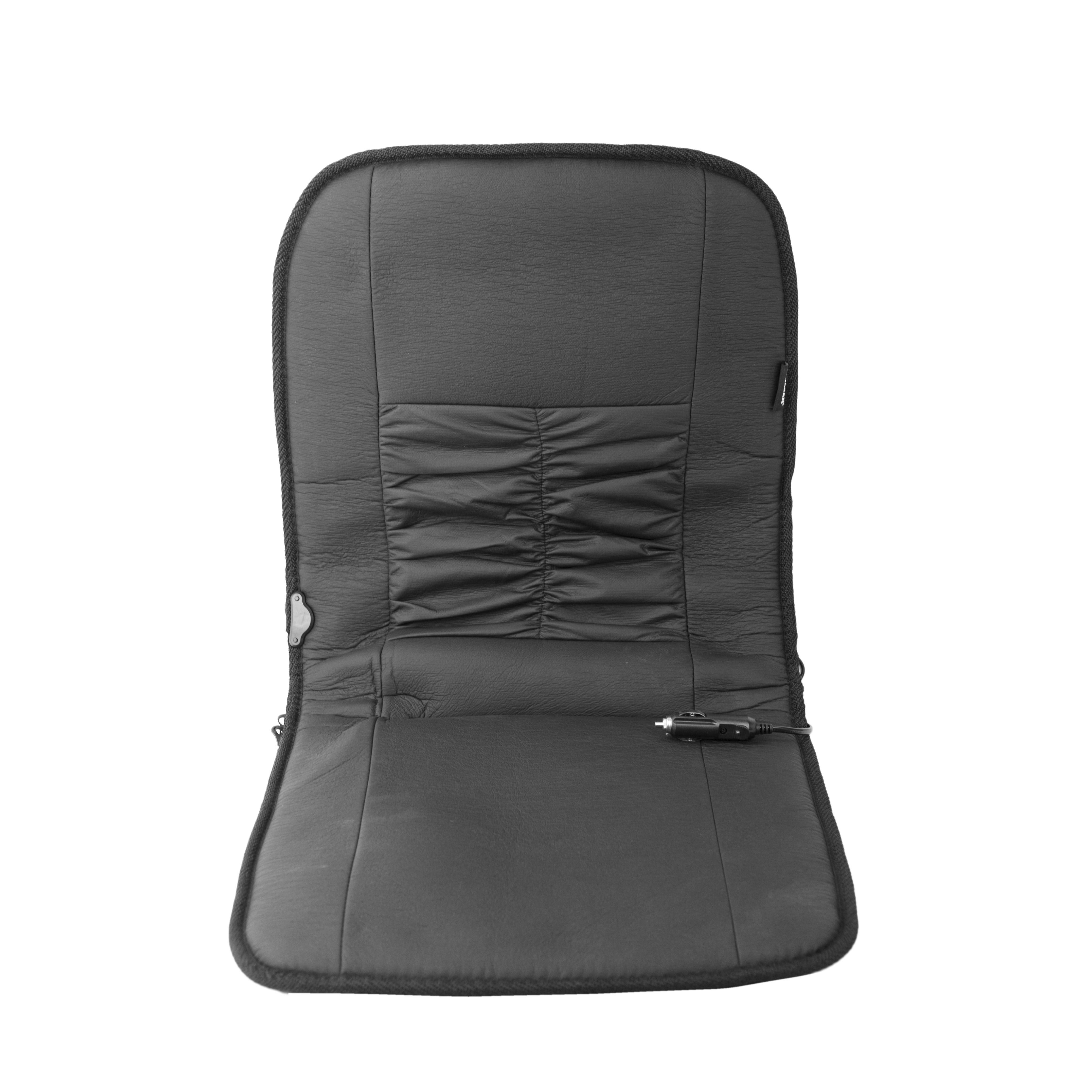 Wagan IN2282 Black 12Volt Faux Leather Deluxe Heated Seat Cushion