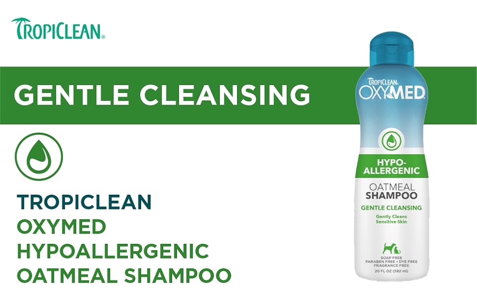 TropiClean OxyMed Medicated Dog Shampoo for Pets Gentle Itch Relief