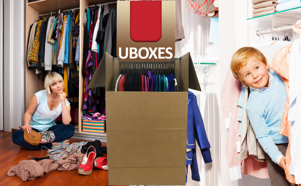 Uboxes "Shorty Space Saving Wardrobe Moving Boxes (Bundle of 6) 20"" x