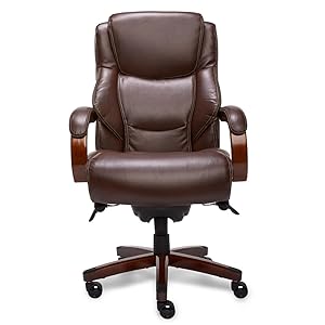 Amazon Com La Z Boy Delano Big Tall Executive Office Chair High Back Ergonomic Lumbar Support Bonded Leather Brown 45833 Model Furniture Decor