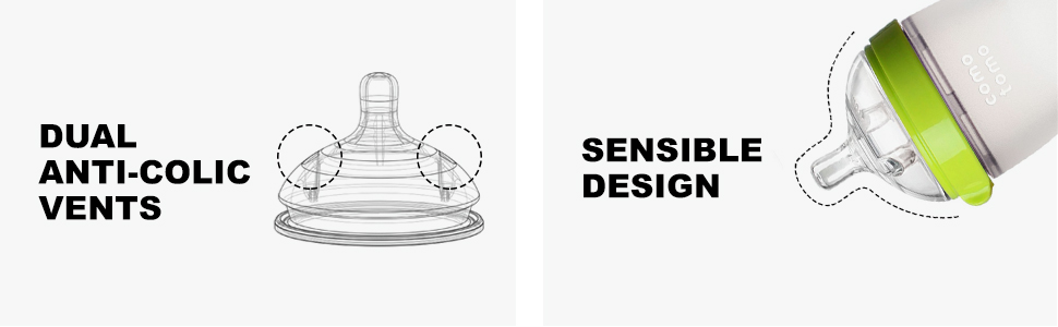 Dual Anti Colic Vents. Sensible Design