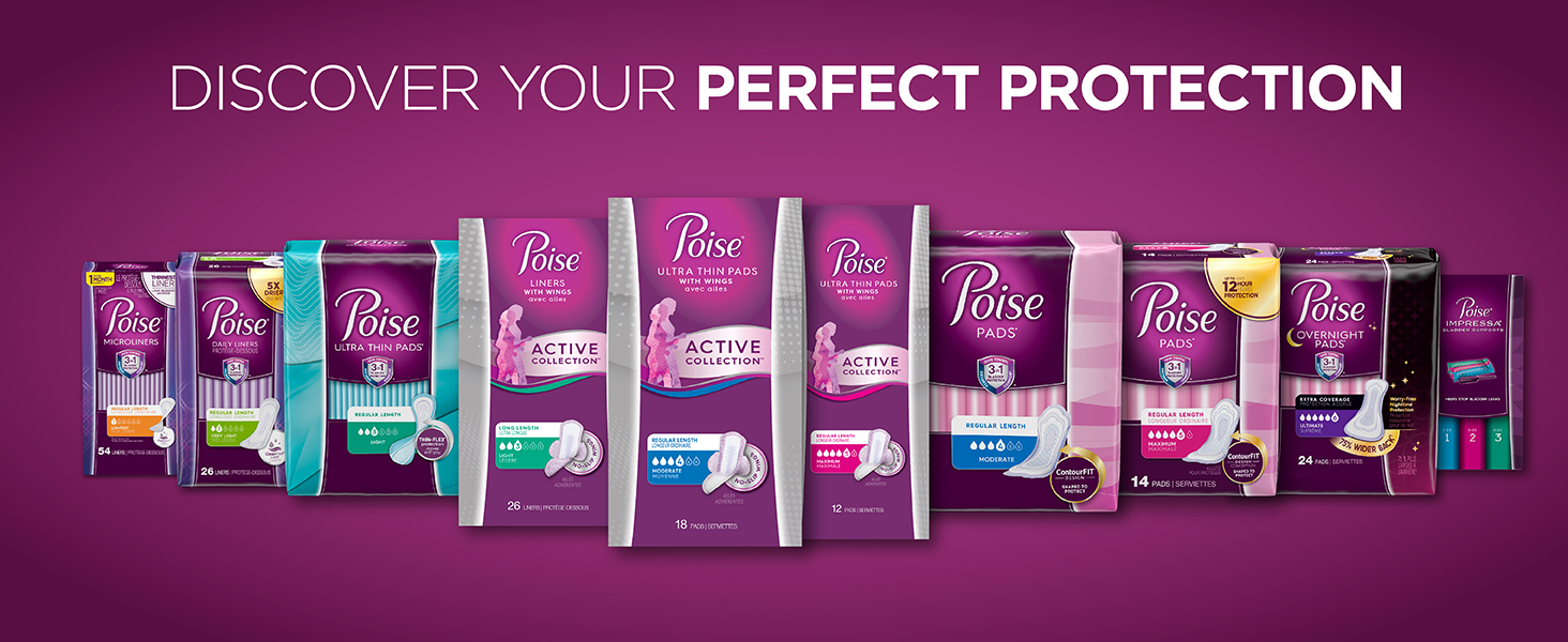 Poise Incontinence Pads, Maximum Absorbency, Regular, 48