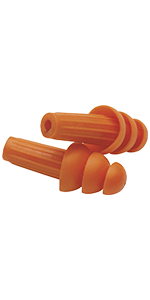 H20 Reusable Earplugs blocking noise uncorded ridged TPE flange orange